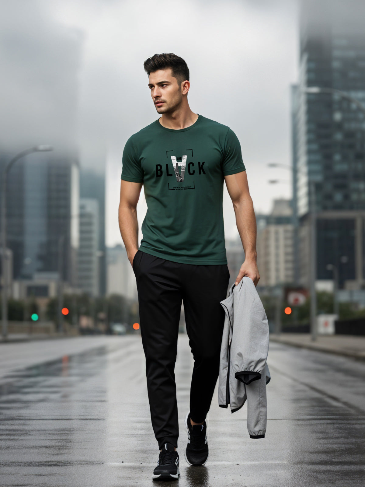 Cotton Lycra Half Sleeve Graphic Tee