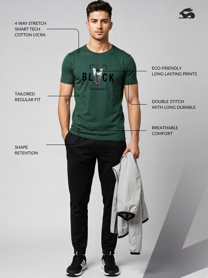 Cotton Lycra Half Sleeve Graphic Tee