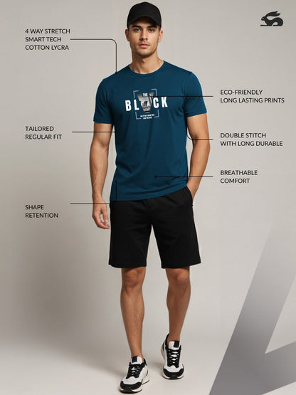 Cotton Lycra Half Sleeve Graphic Tee