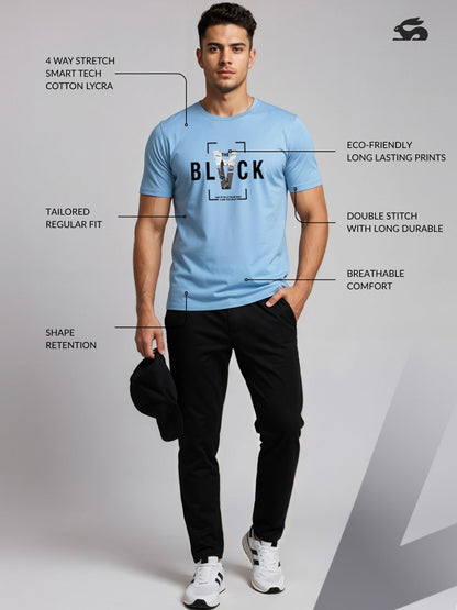 Cotton Lycra Half Sleeve Graphic Tee