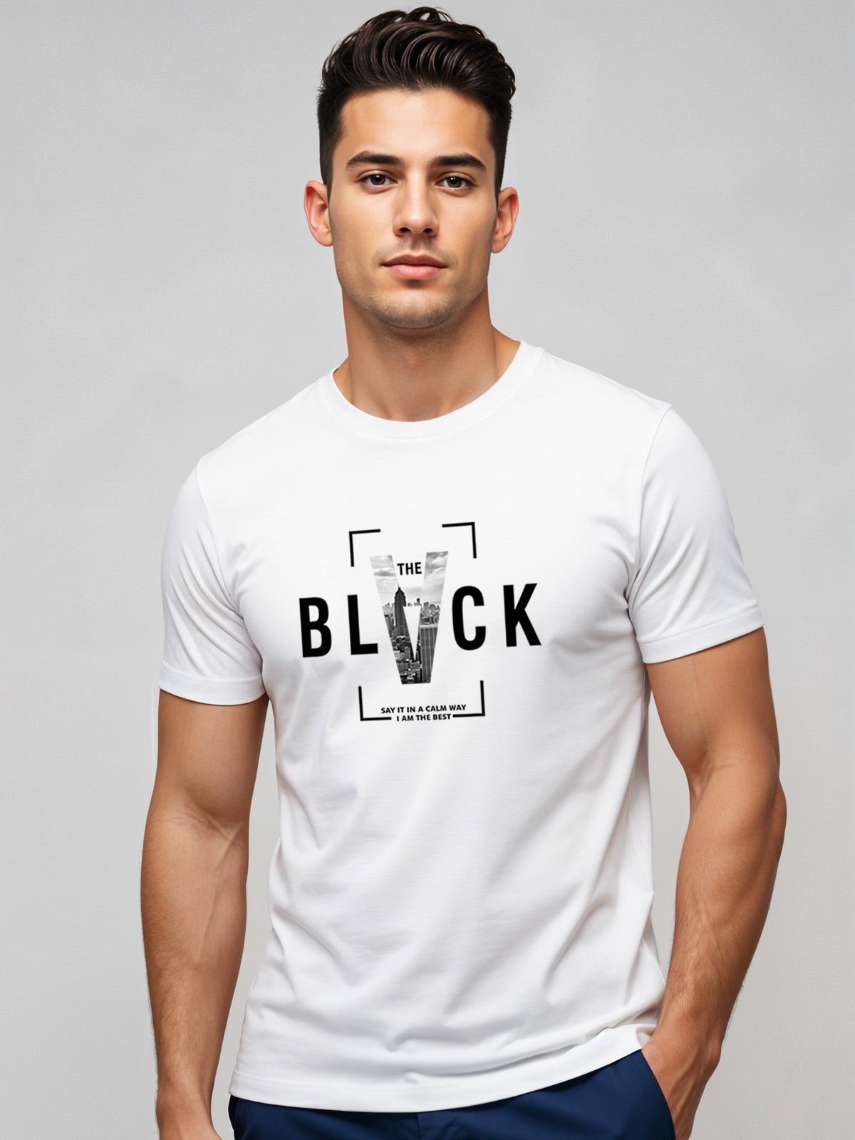 Cotton Lycra Half Sleeve Graphic Tee