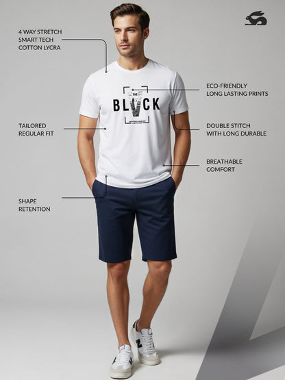 Cotton Lycra Half Sleeve Graphic Tee