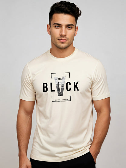 Cotton Lycra Half Sleeve Graphic Tee