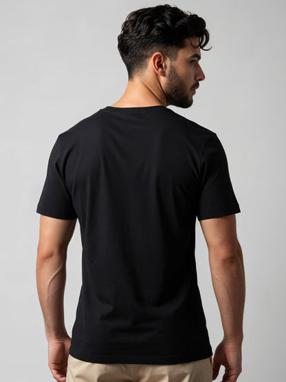 Cotton Lycra Half Sleeve Round Neck Logo Tee