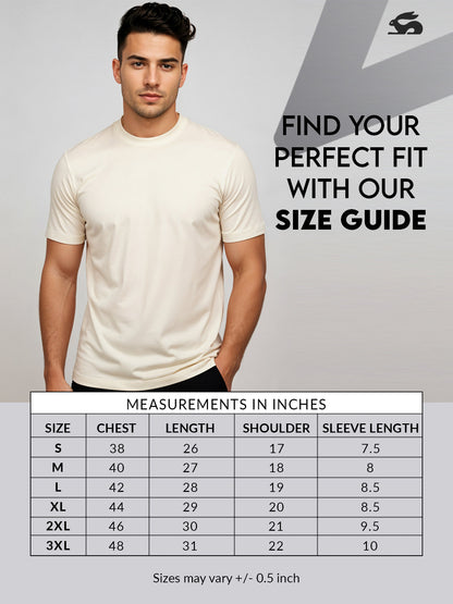 Adro Men’s ReCotton Lycra Half Sleeve Round Neck Logo Tee