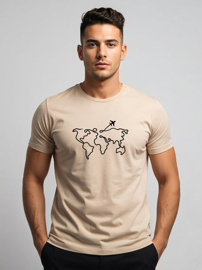 Men’s Regular Fit Wanderlust World Map T-Shirt