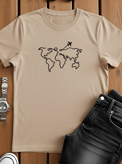 Men’s Regular Fit Wanderlust World Map T-Shirt
