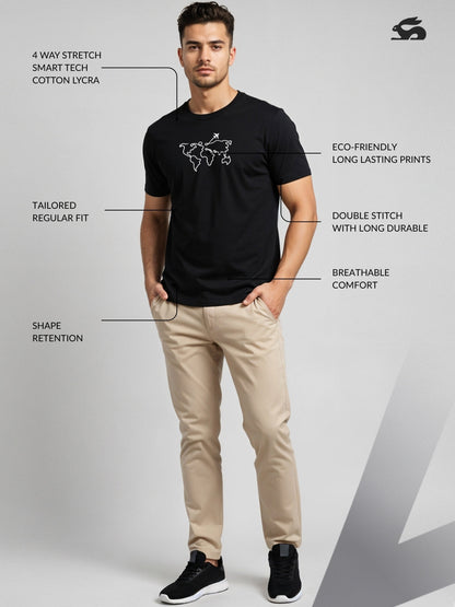 Men’s Regular Fit Wanderlust World Map T-Shirt