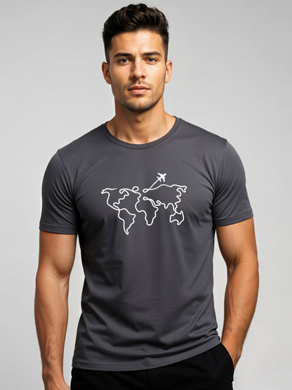 Men’s Regular Fit Wanderlust World Map T-Shirt