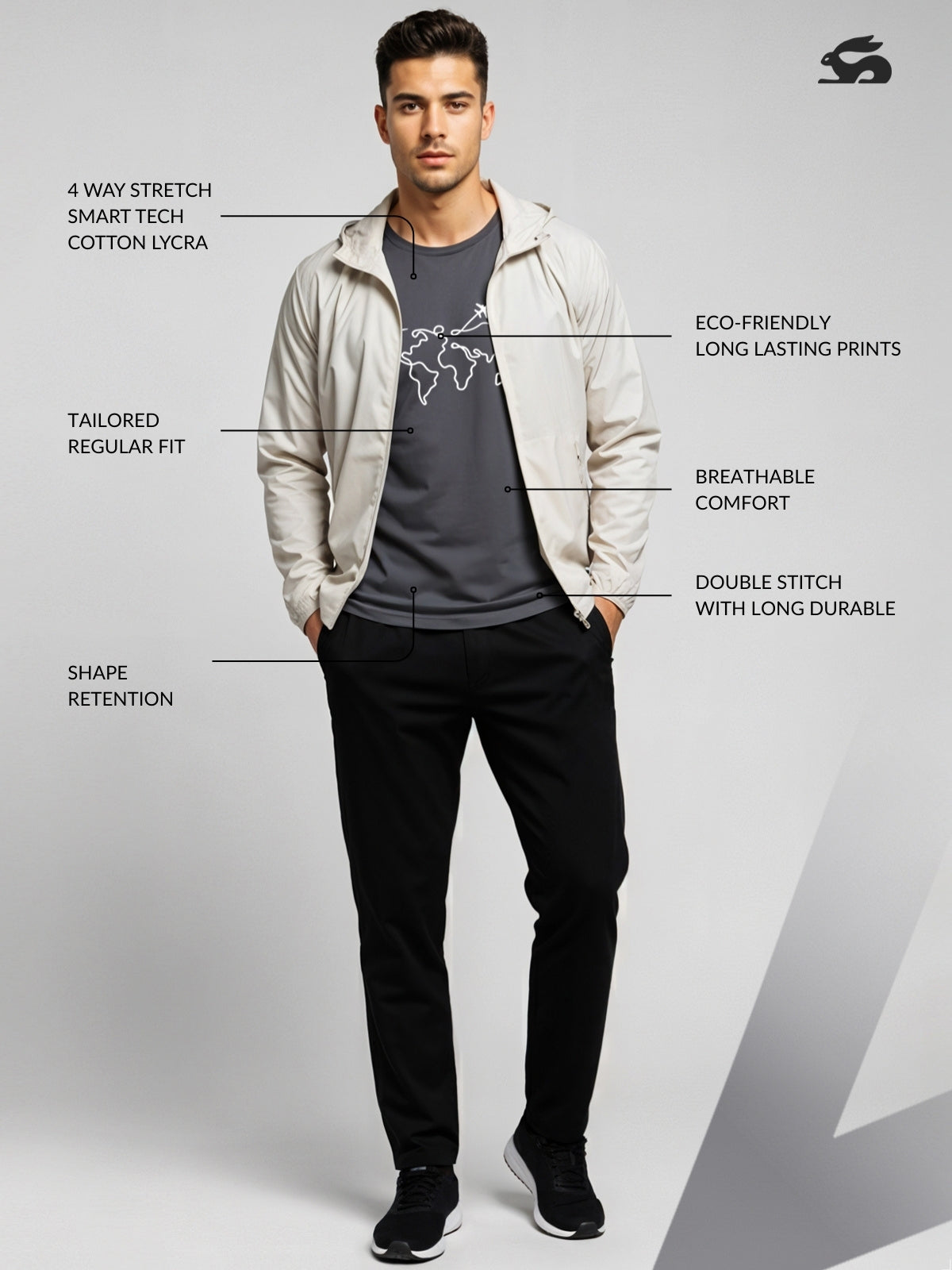 Men’s Regular Fit Wanderlust World Map T-Shirt