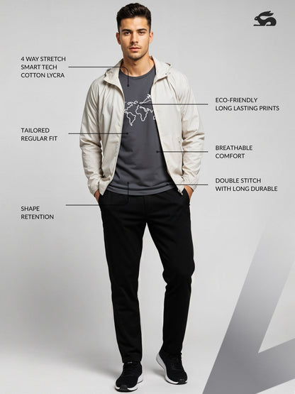 Men’s Regular Fit Wanderlust World Map T-Shirt