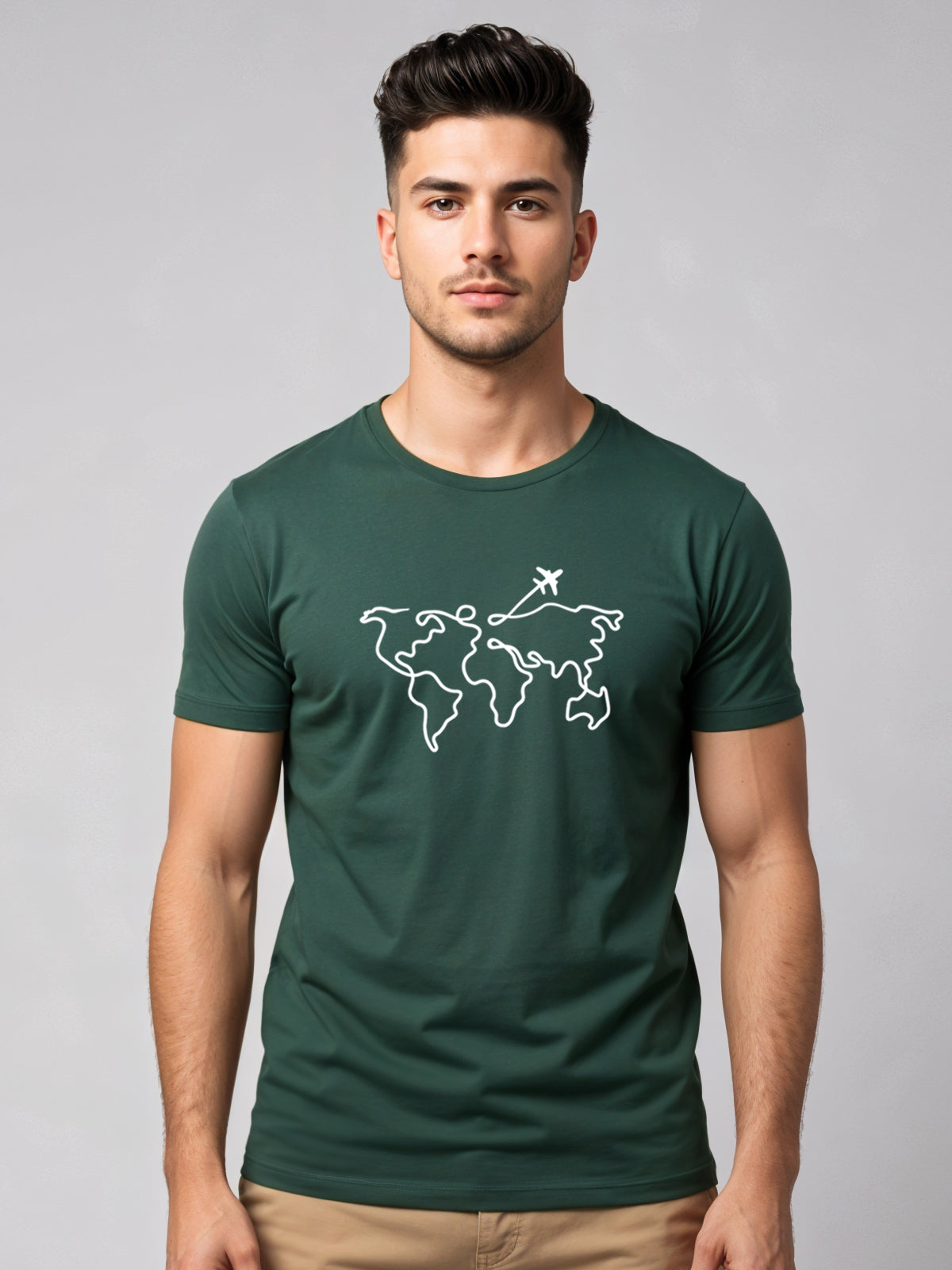 Men’s Regular Fit Wanderlust World Map T-Shirt