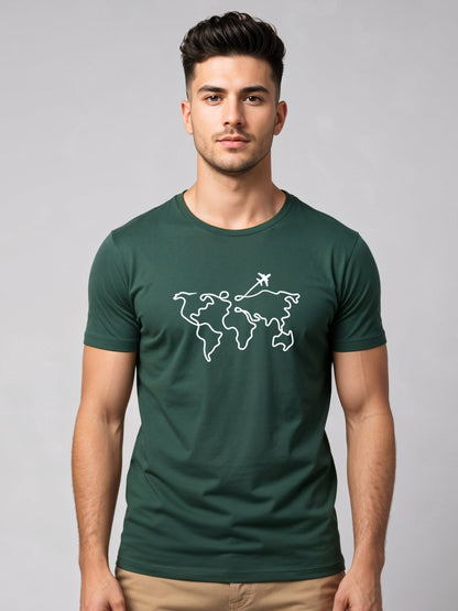 Men’s Regular Fit Wanderlust World Map T-Shirt