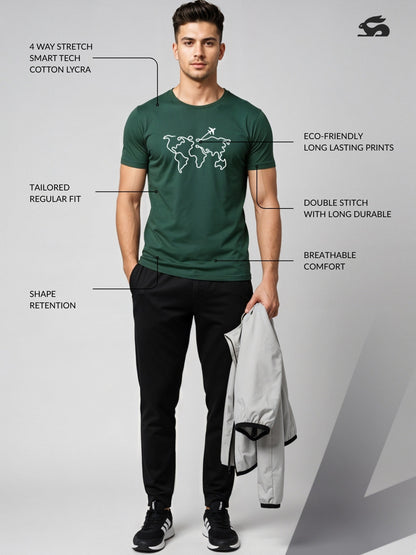 Men’s Regular Fit Wanderlust World Map T-Shirt