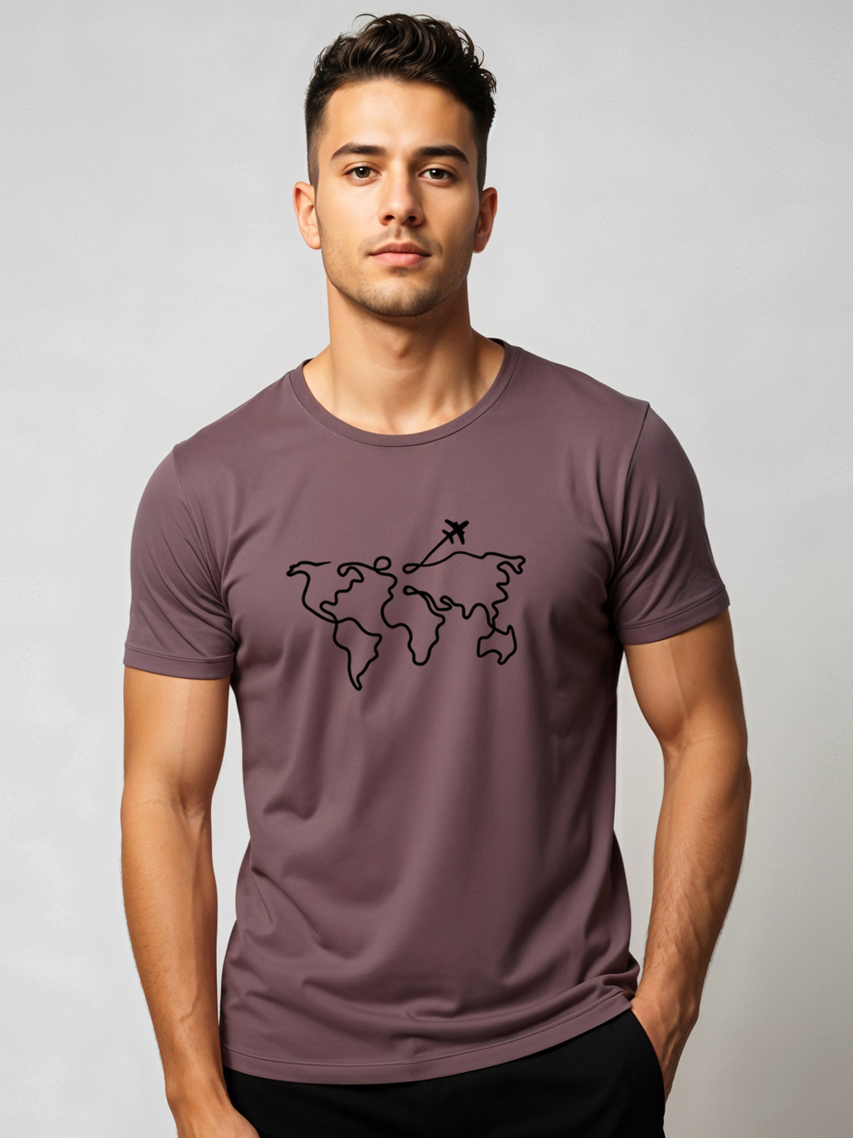 Men’s Regular Fit Wanderlust World Map T-Shirt