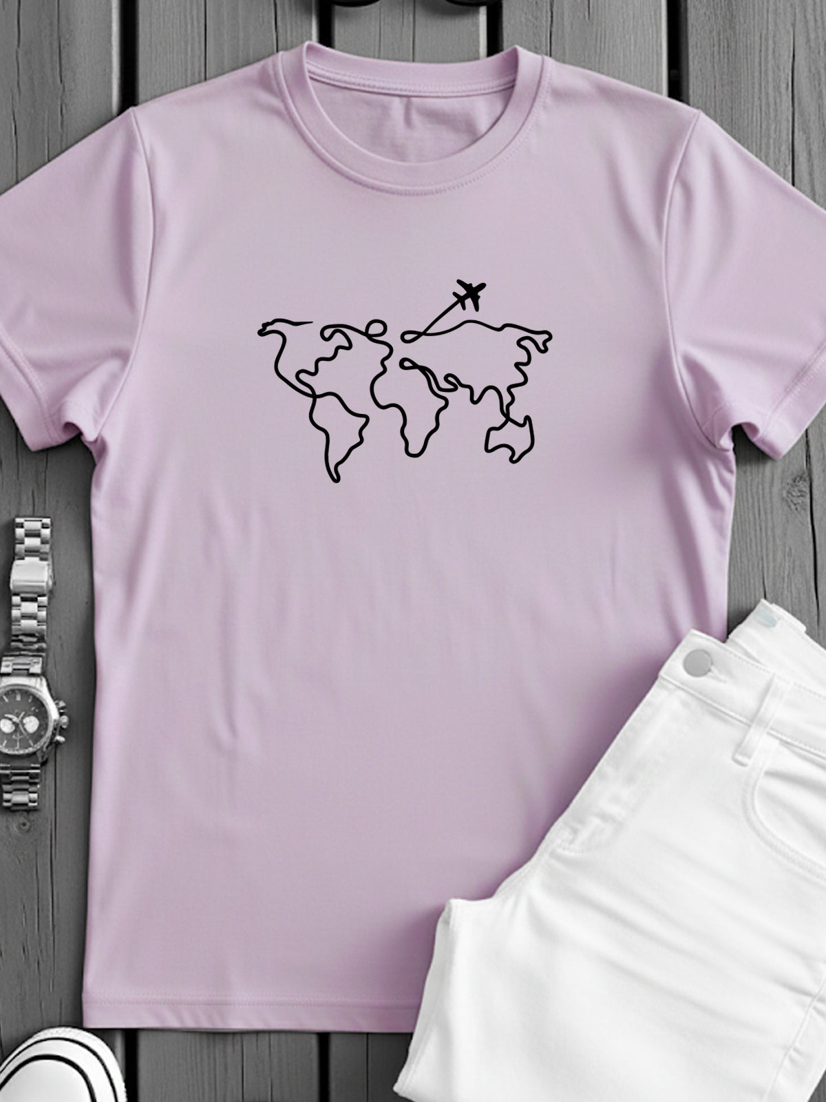 Men’s Regular Fit Wanderlust World Map T-Shirt