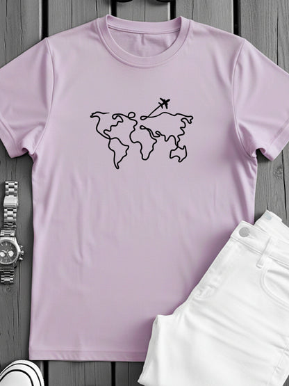 Men’s Regular Fit Wanderlust World Map T-Shirt