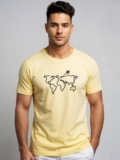 Men’s Regular Fit Wanderlust World Map T-Shirt
