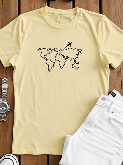 Men’s Regular Fit Wanderlust World Map T-Shirt