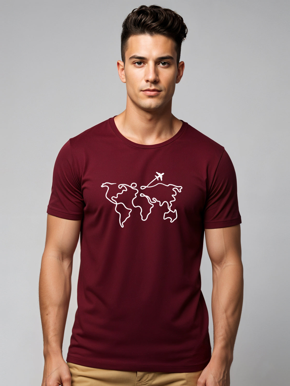 Men’s Regular Fit Wanderlust World Map T-Shirt