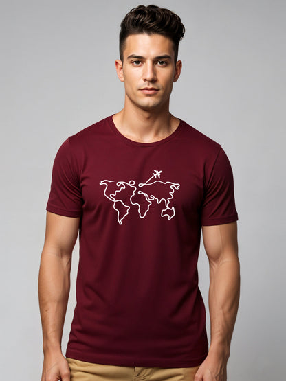 Men’s Regular Fit Wanderlust World Map T-Shirt