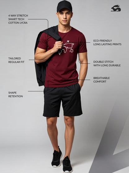 Men’s Regular Fit Wanderlust World Map T-Shirt