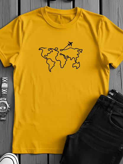 Men’s Regular Fit Wanderlust World Map T-Shirt