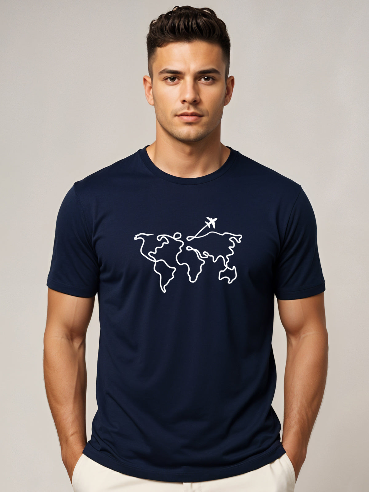 Men’s Regular Fit Wanderlust World Map T-Shirt