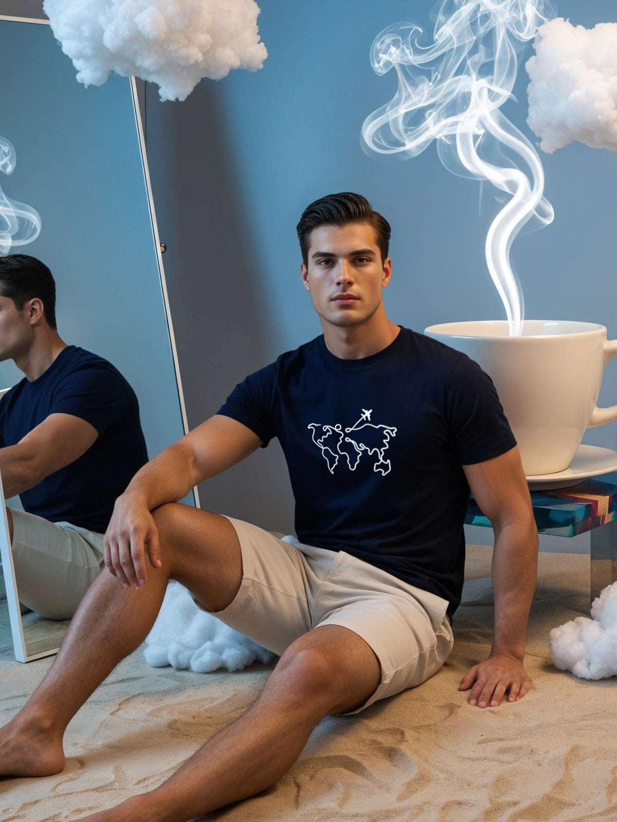 Men’s Regular Fit Wanderlust World Map T-Shirt