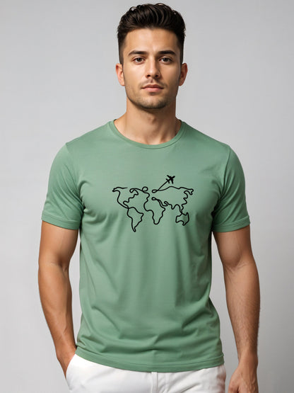 Men’s Regular Fit Wanderlust World Map T-Shirt