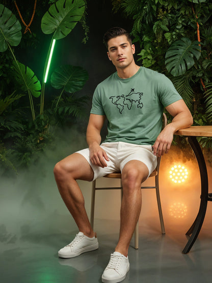 Men’s Regular Fit Wanderlust World Map T-Shirt