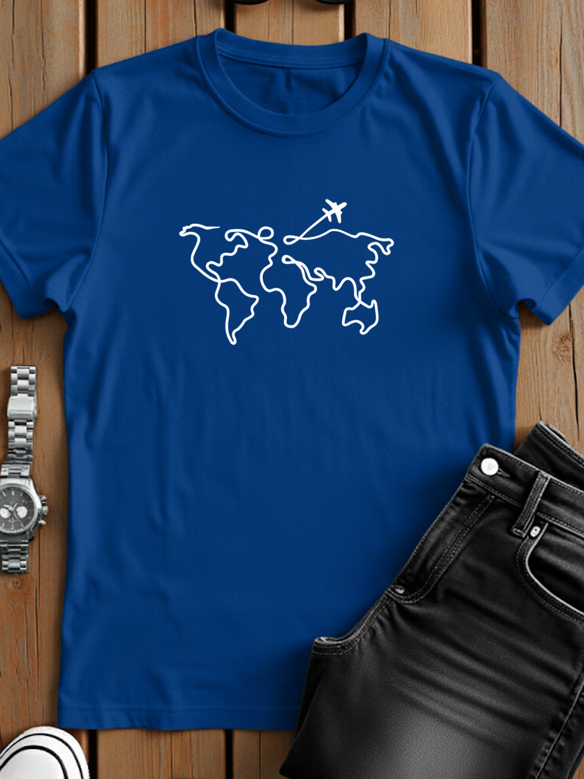 Men’s Regular Fit Wanderlust World Map T-Shirt