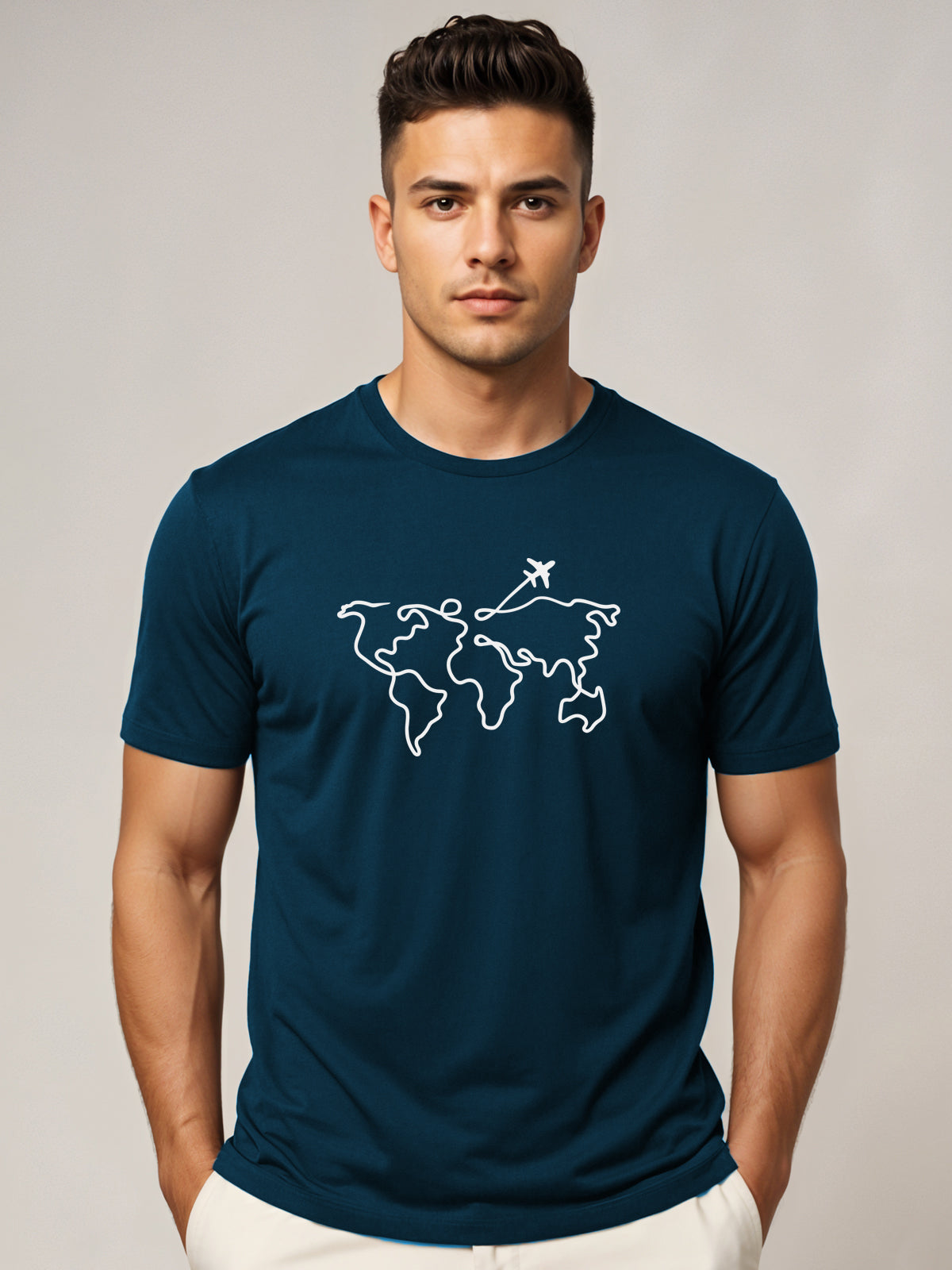 Men’s Regular Fit Wanderlust World Map T-Shirt
