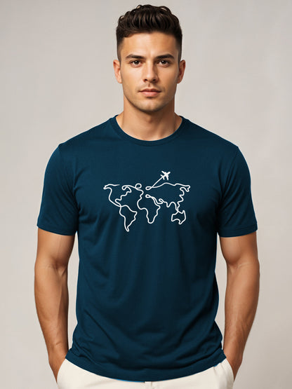 Men’s Regular Fit Wanderlust World Map T-Shirt