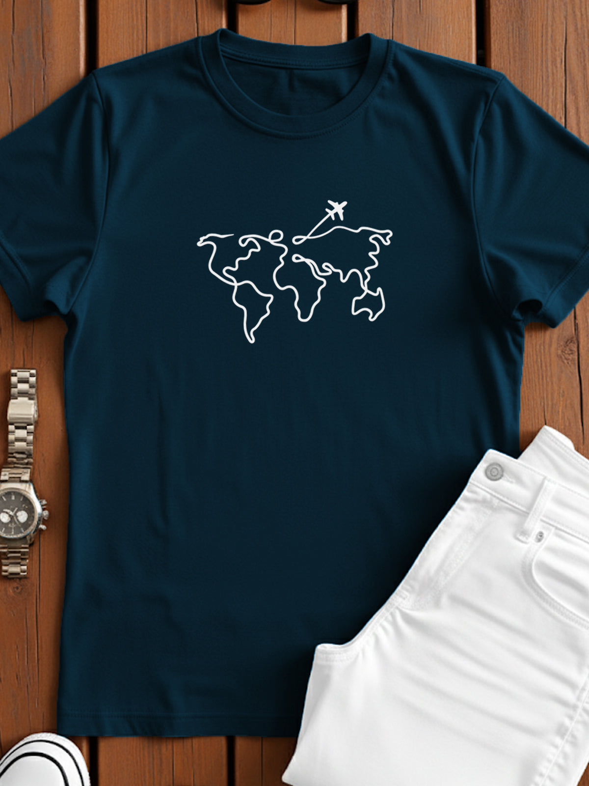 Men’s Regular Fit Wanderlust World Map T-Shirt