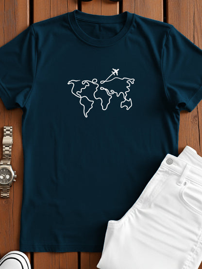 Men’s Regular Fit Wanderlust World Map T-Shirt