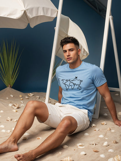 Men’s Regular Fit Wanderlust World Map T-Shirt