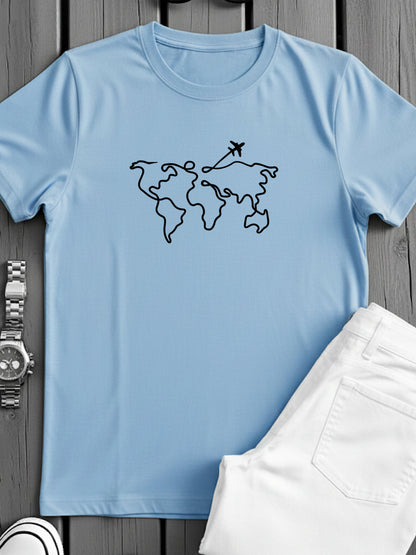 Men’s Regular Fit Wanderlust World Map T-Shirt