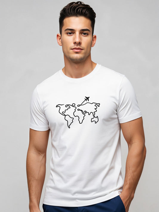 Men’s Regular Fit Wanderlust World Map T-Shirt
