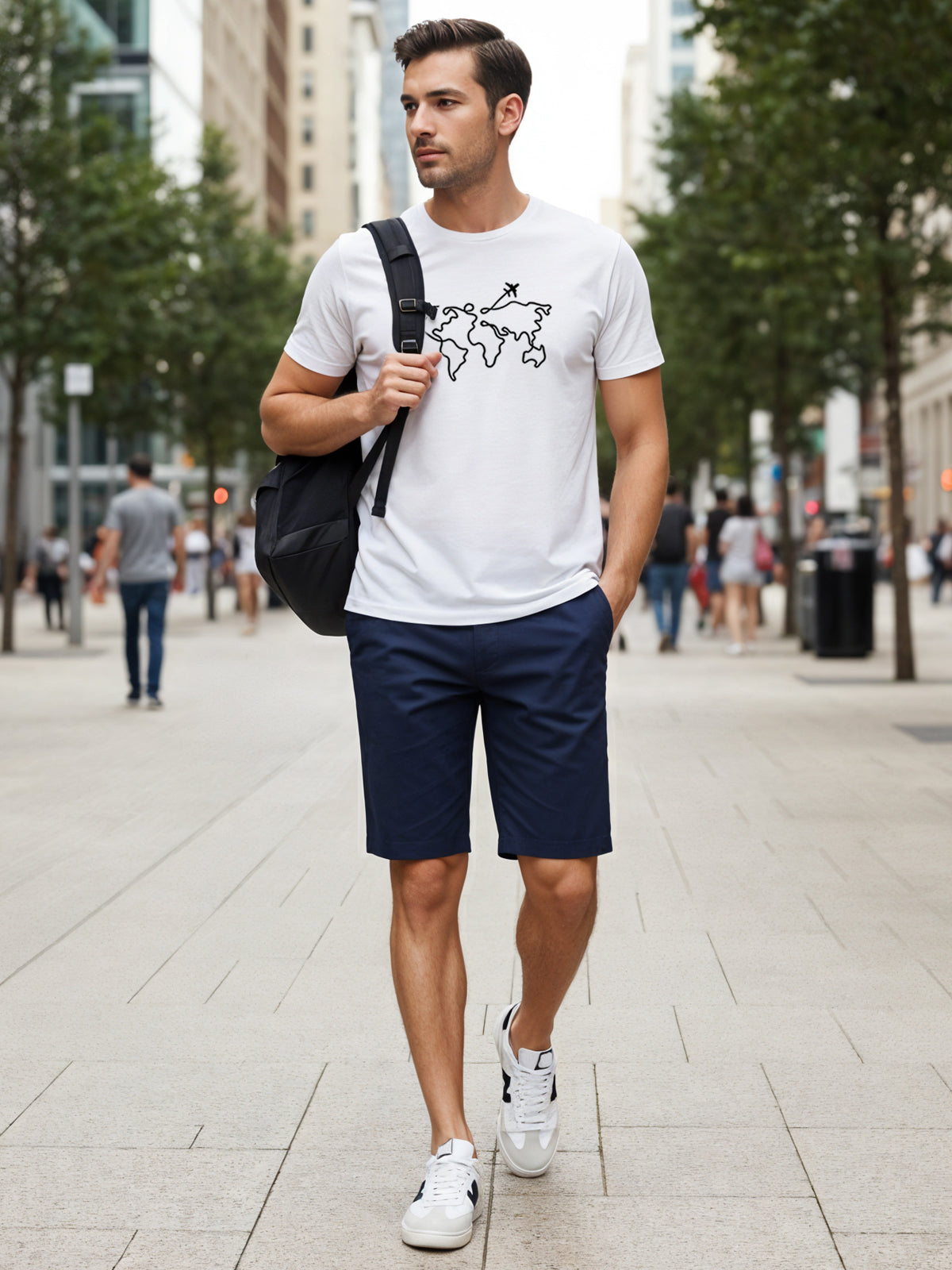 Men’s Regular Fit Wanderlust World Map T-Shirt