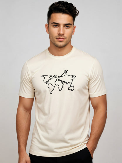 Men’s Regular Fit Wanderlust World Map T-Shirt