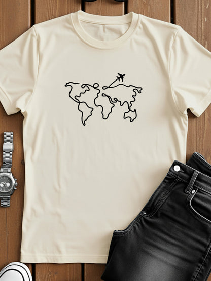 Men’s Regular Fit Wanderlust World Map T-Shirt
