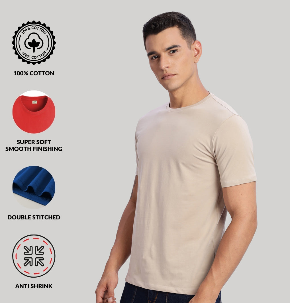 Solid Cotton 4 way T-Shirts