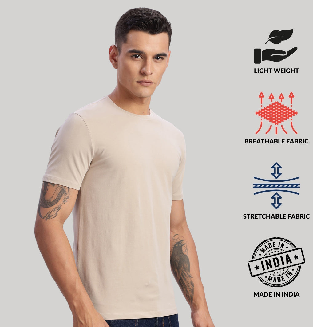 Solid Cotton 4 way T-Shirts