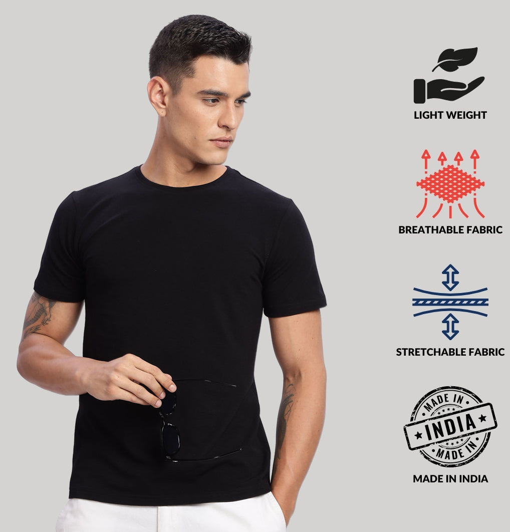 Solid Cotton 4 way T-Shirts