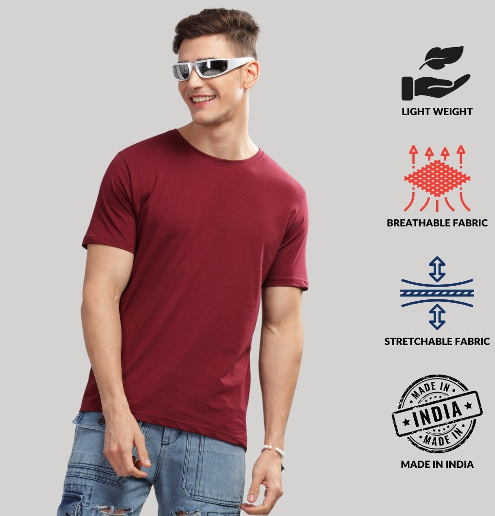 Solid Cotton 4 way T-Shirts