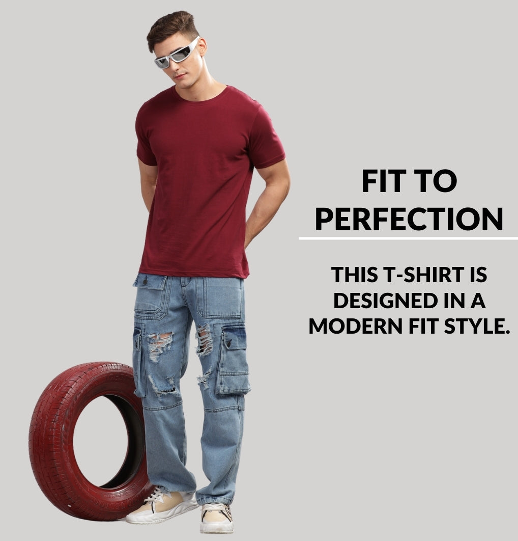 Solid Cotton 4 way T-Shirts