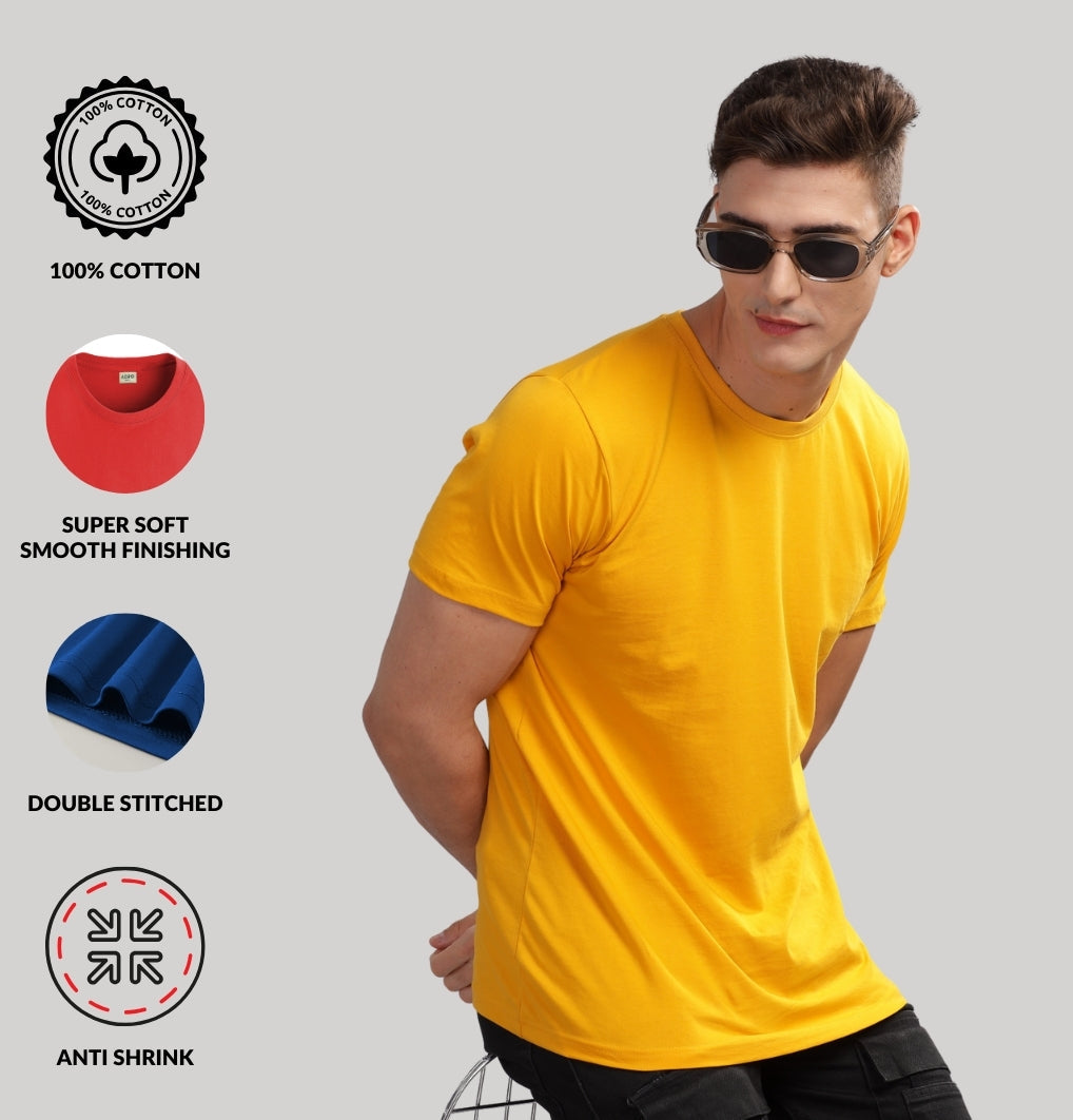 Solid Cotton 4 way T-Shirts