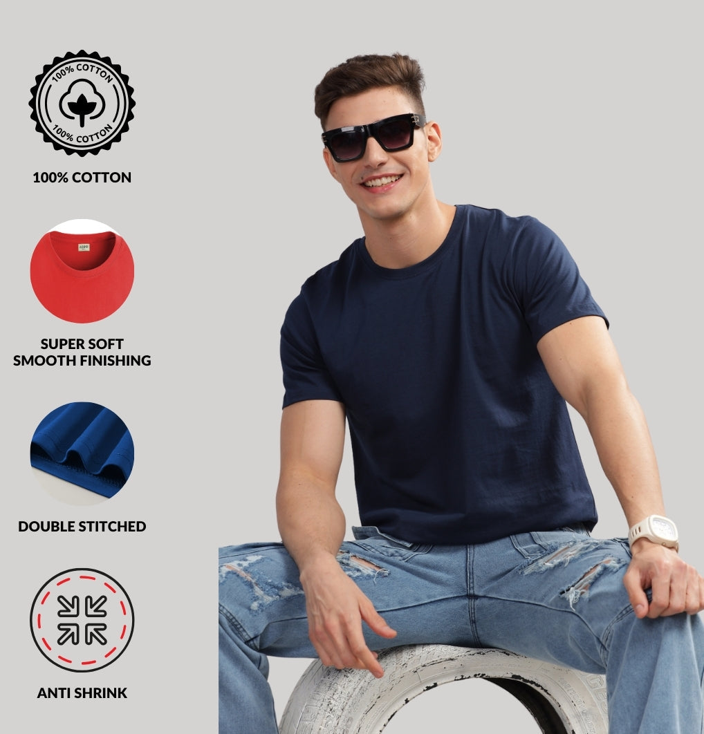 Solid Cotton 4 way T-Shirts