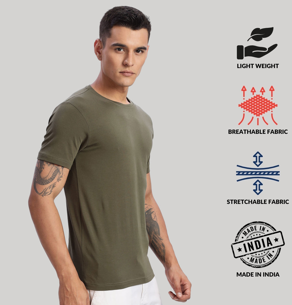 Solid Cotton 4 way T-Shirts